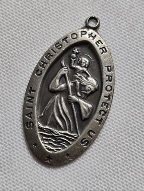 Vintage Sterling Silver Saint Christopher Medal often worn for protection patron